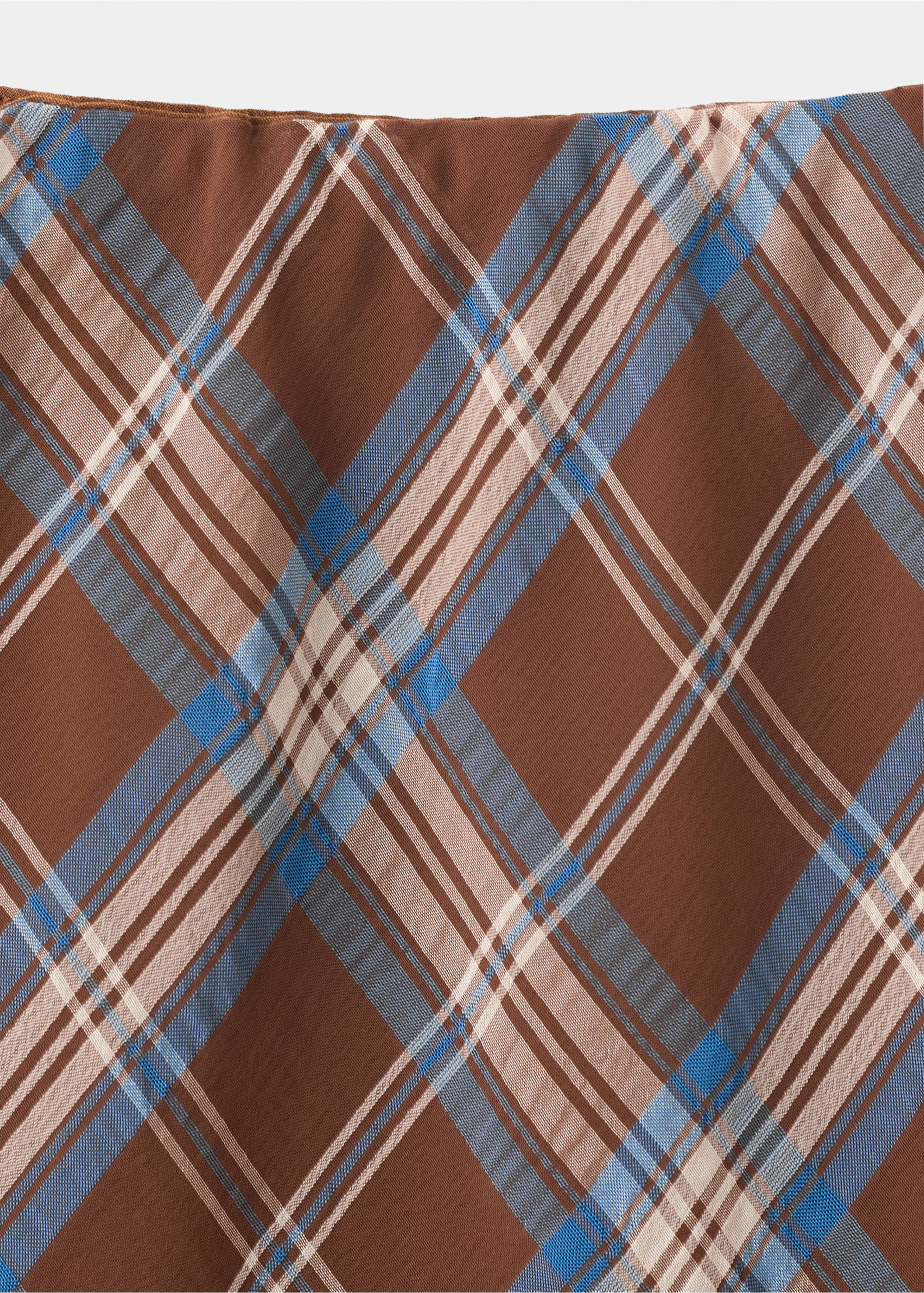 Checked midi skirt - Details of the article 8, Brown. Ref: 37054070-00.