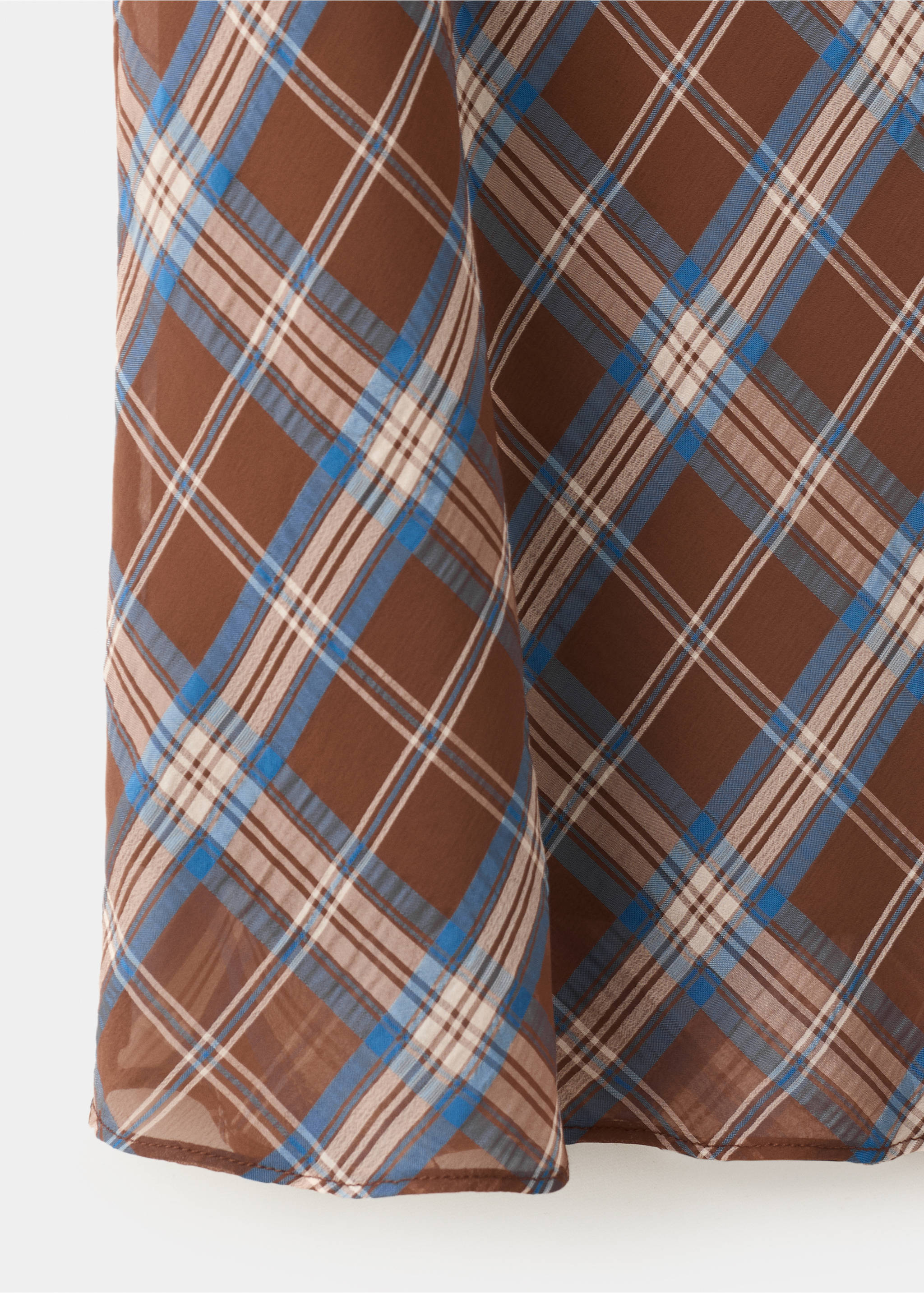 Checked midi skirt - Details of the article 0, Brown. Ref: 37054070-00.