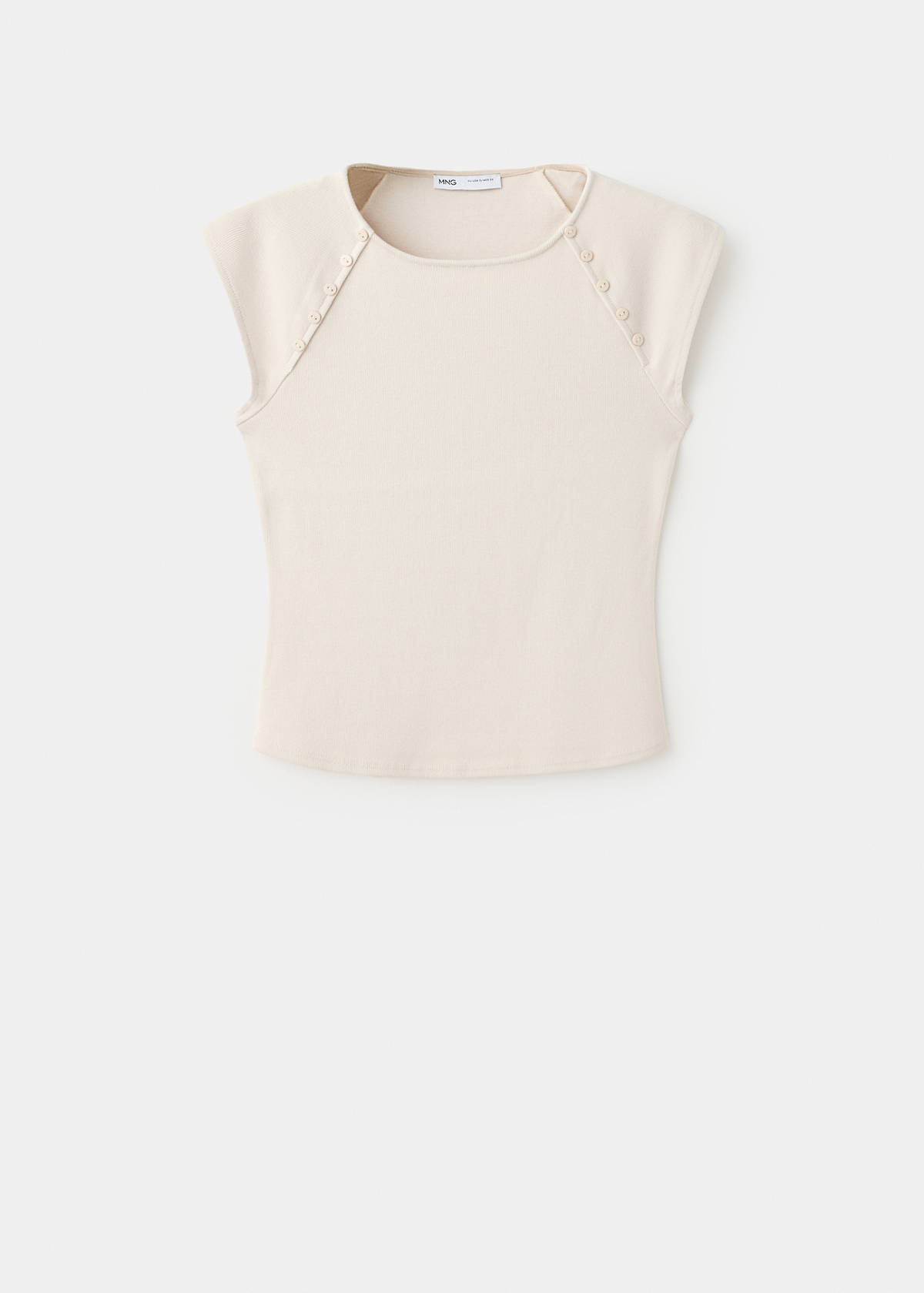 Button Detail T-shirt — Sand