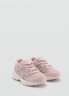 Mixed trainers with elastic lace — Pastel Pink 2