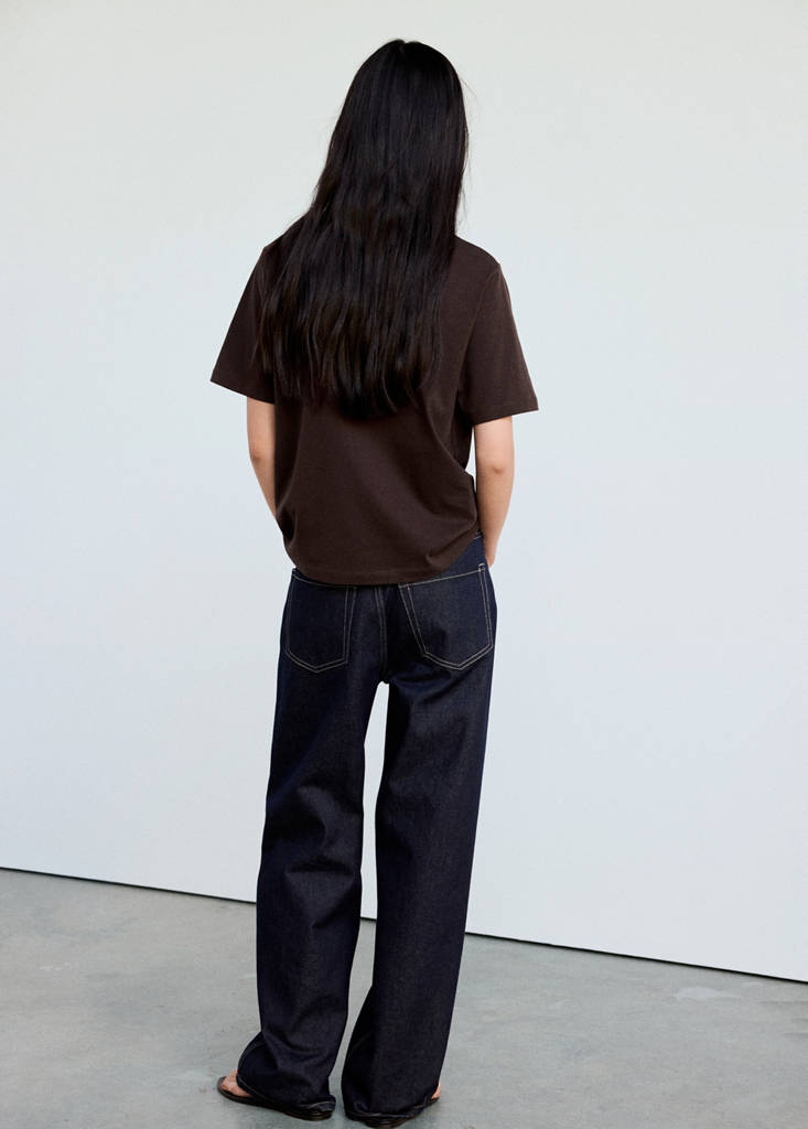 Printed cotton-blend t-shirt — Chocolate
