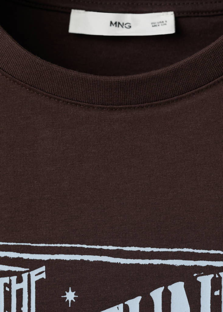 Printed cotton-blend t-shirt — Chocolate