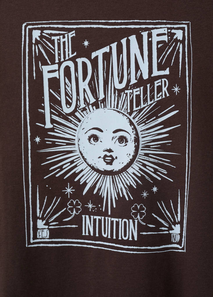 Printed cotton-blend t-shirt — Chocolate