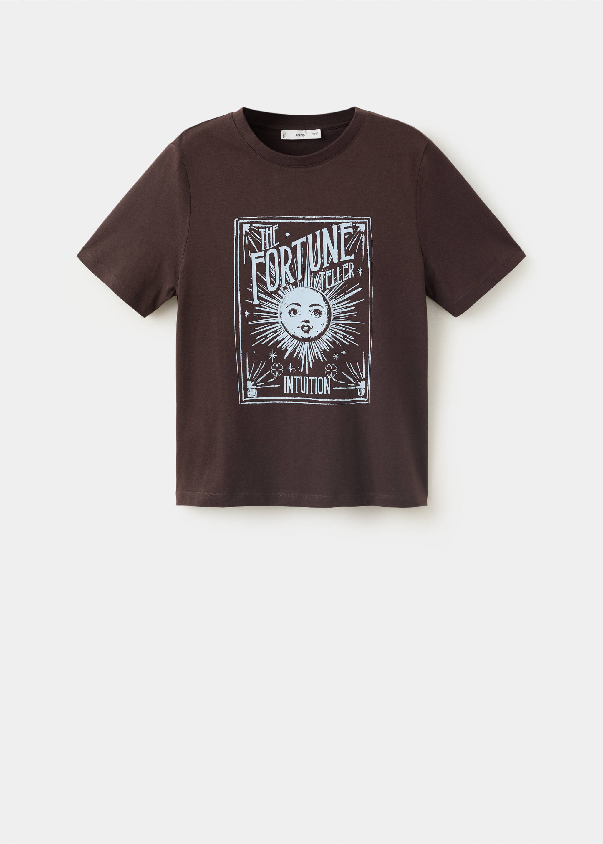 Printed cotton-blend t-shirt - Article without model, Chocolate. Ref: 37054073-00.