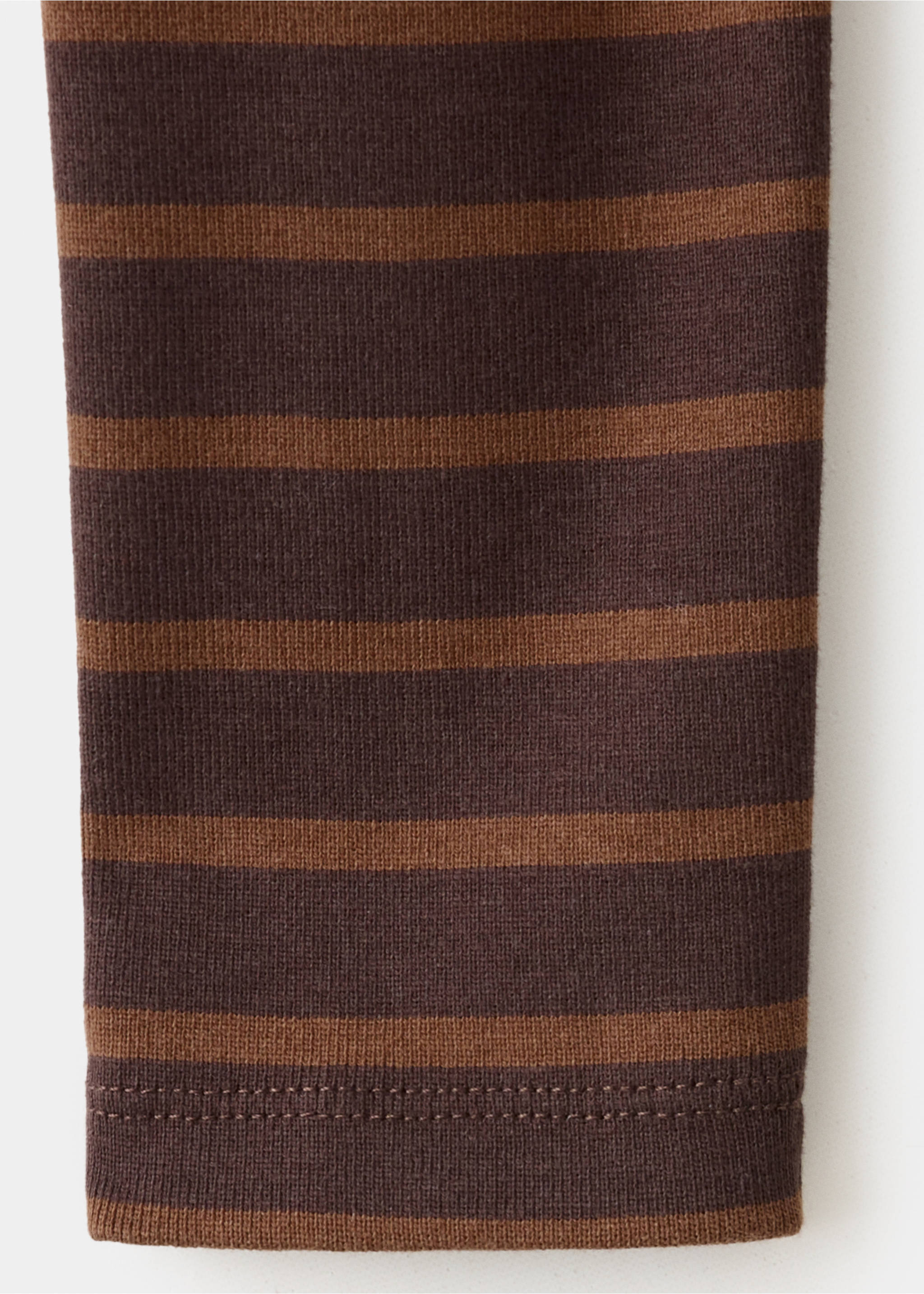 T-shirt coton à rayures - Détail de l'article 0, Marron. Ref: 37054074-00.