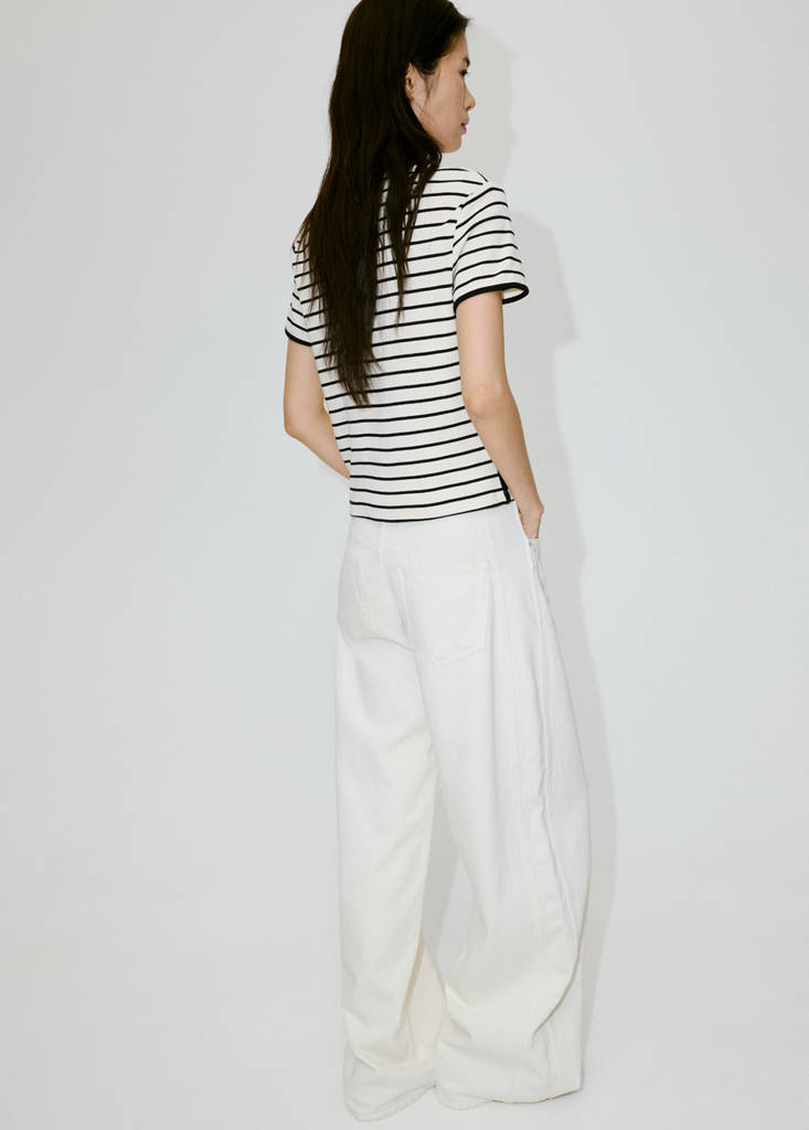 Cotton t-shirt with contrasting trim - thumbnail 3