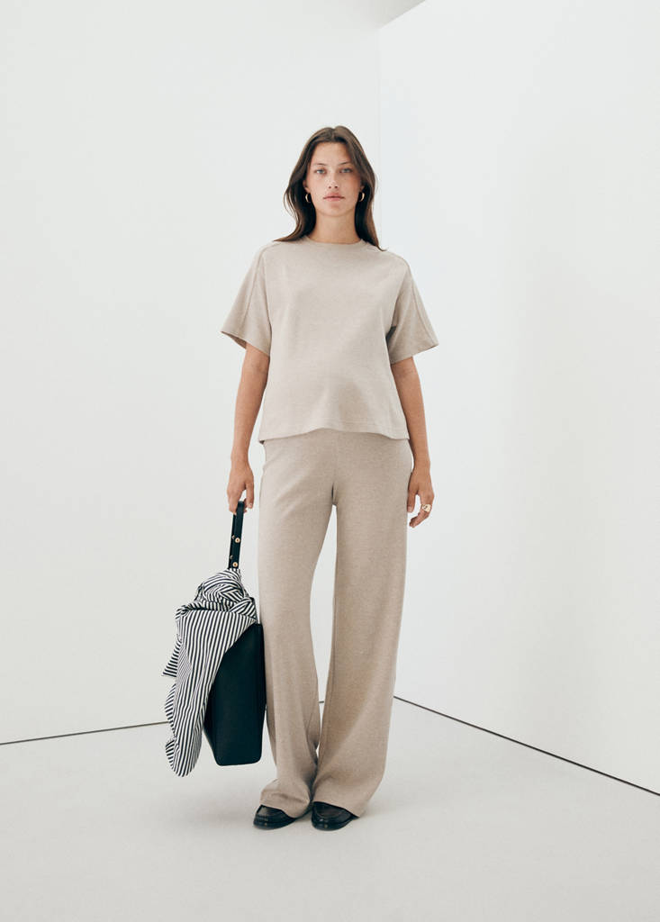 Straight maternity trousers — Ecru