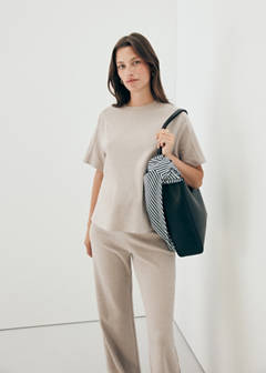 Straight maternity trousers — Ecru 4