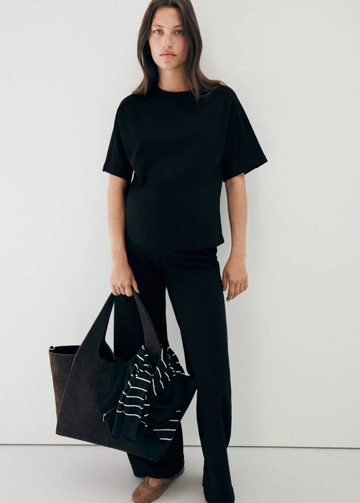Straight maternity trousers — Black
