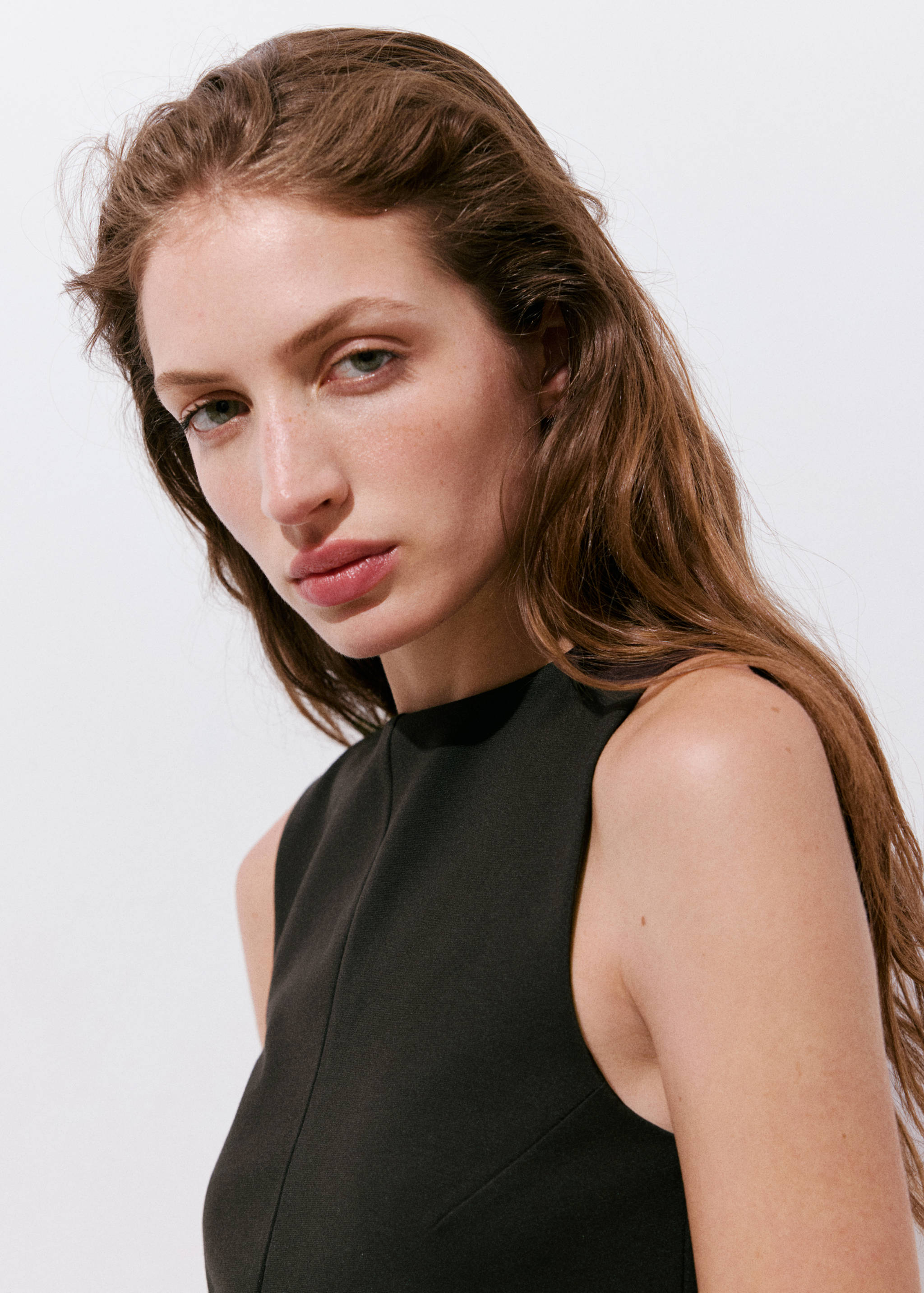 Pinstripe high-neck top - Details of the article 1