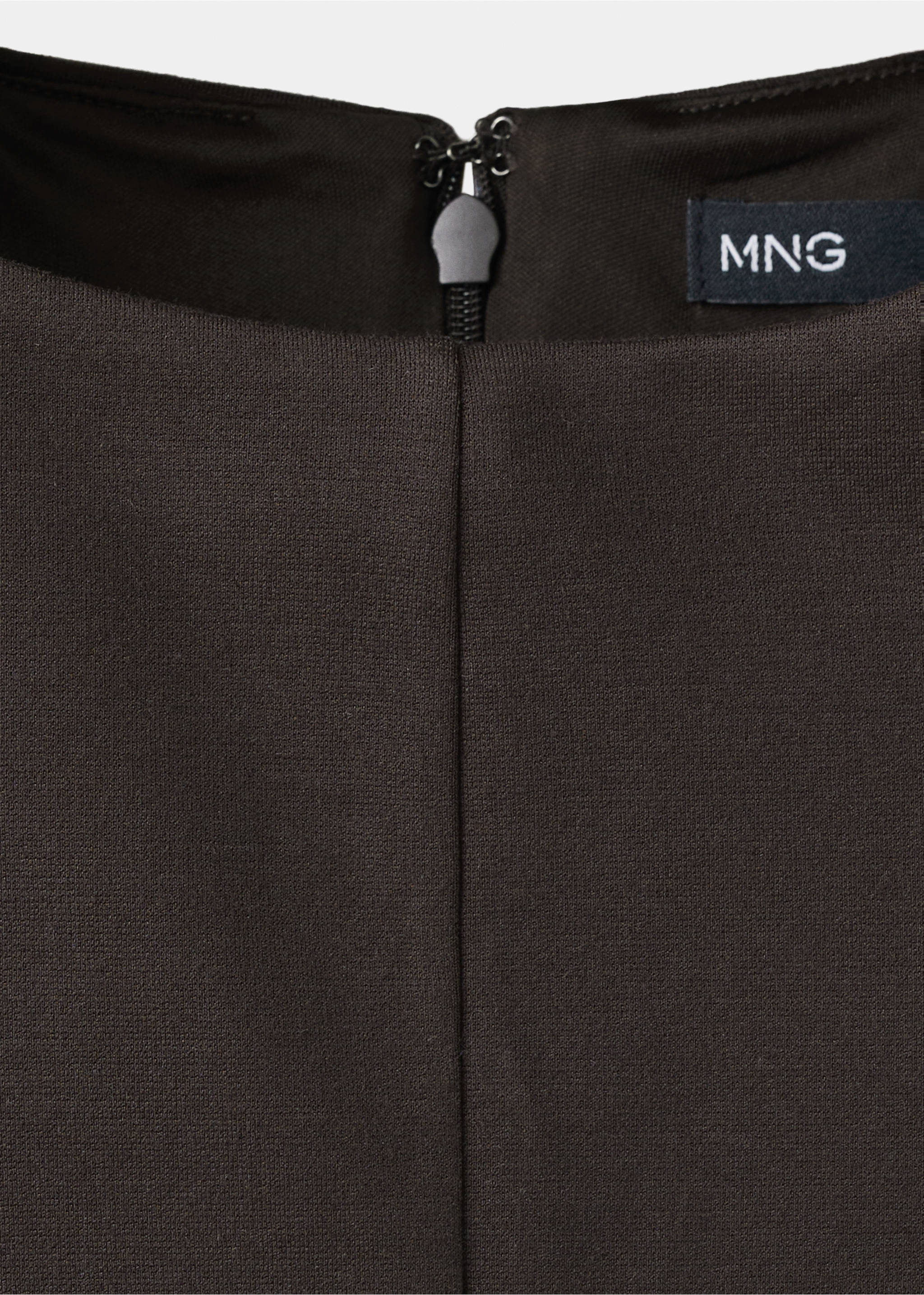 Pinstripe high-neck top - Details of the article 8, Brown. Ref: 37054078-00.
