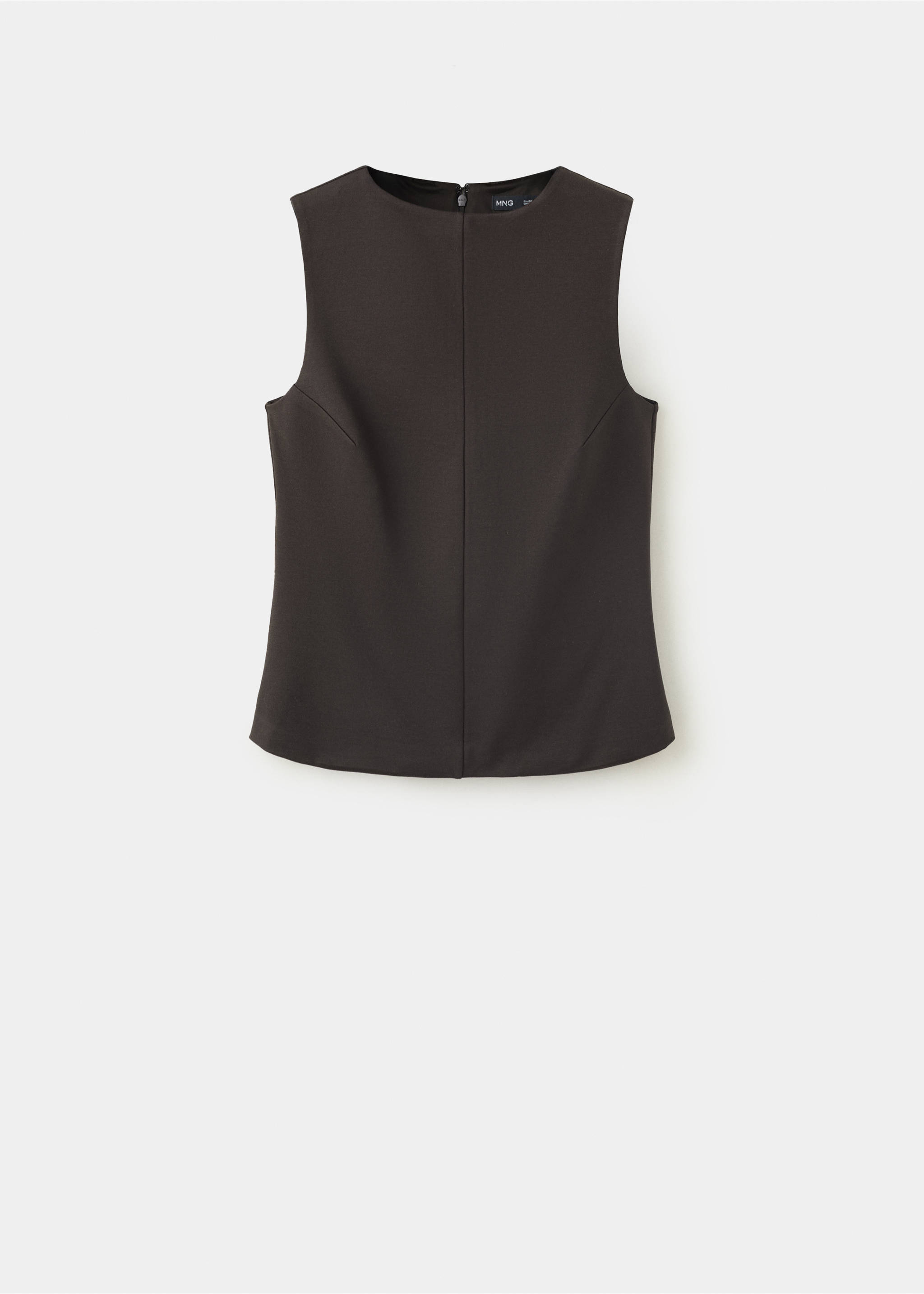 Pinstripe high-neck top - Article without model, Brown. Ref: 37054078-00.