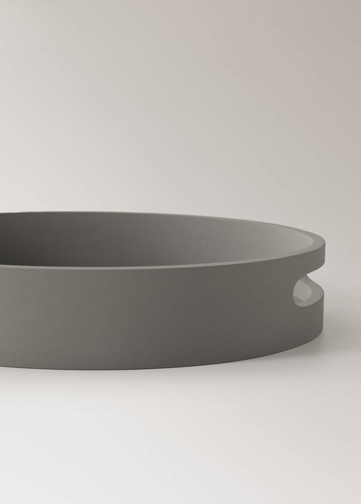 Large oval tray with handles — Blue