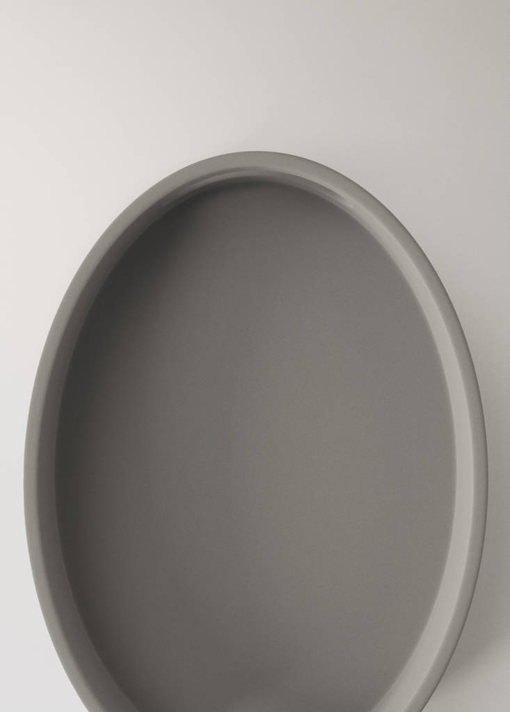 Large oval tray with handles — Blue