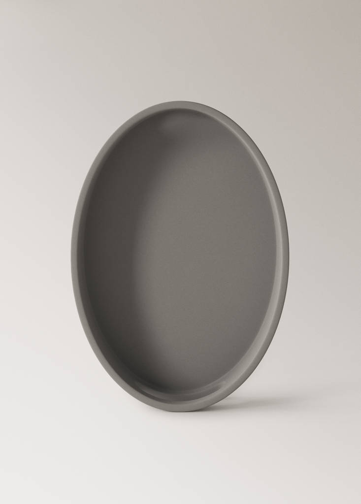 Large oval tray with handles — Blue