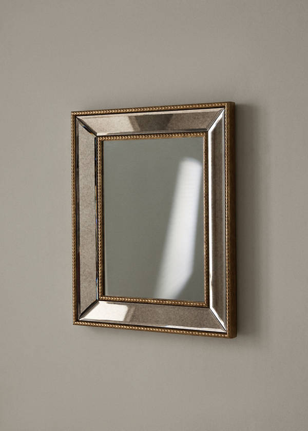 Small aged-effect mirror — Gold