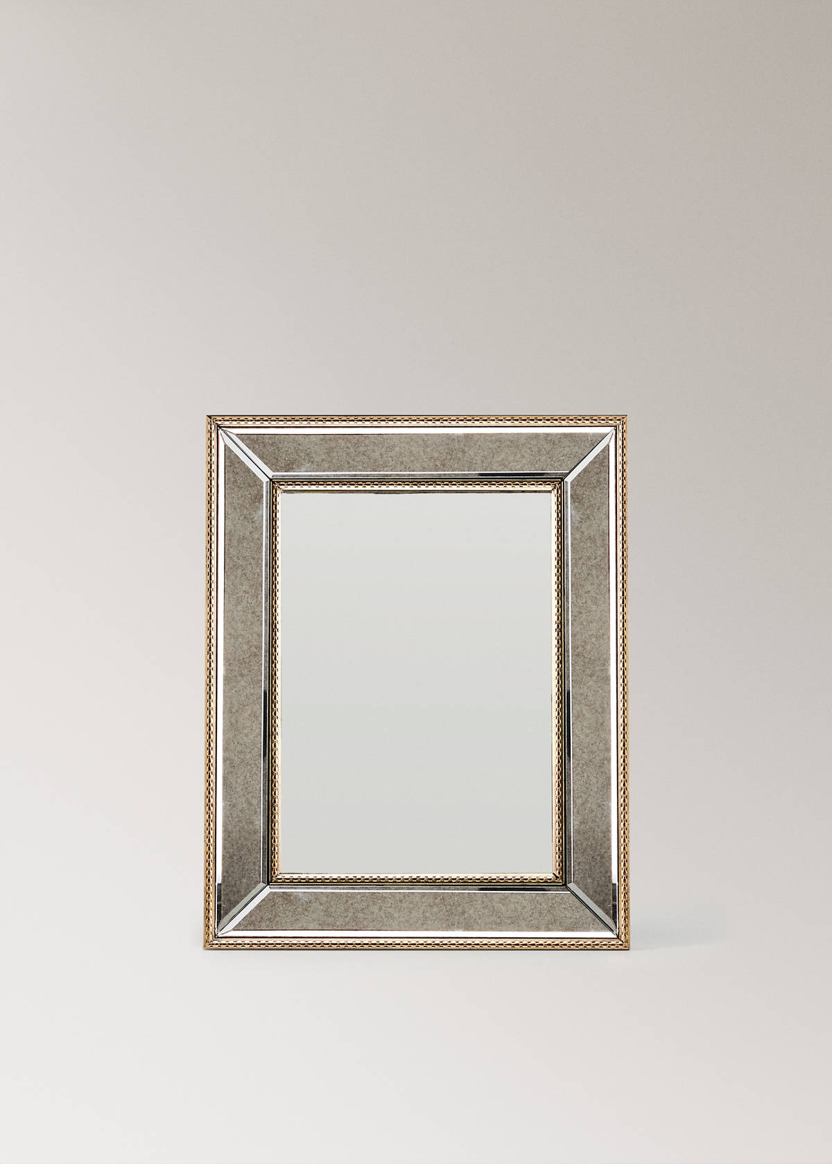 Small aged-effect mirror — Gold