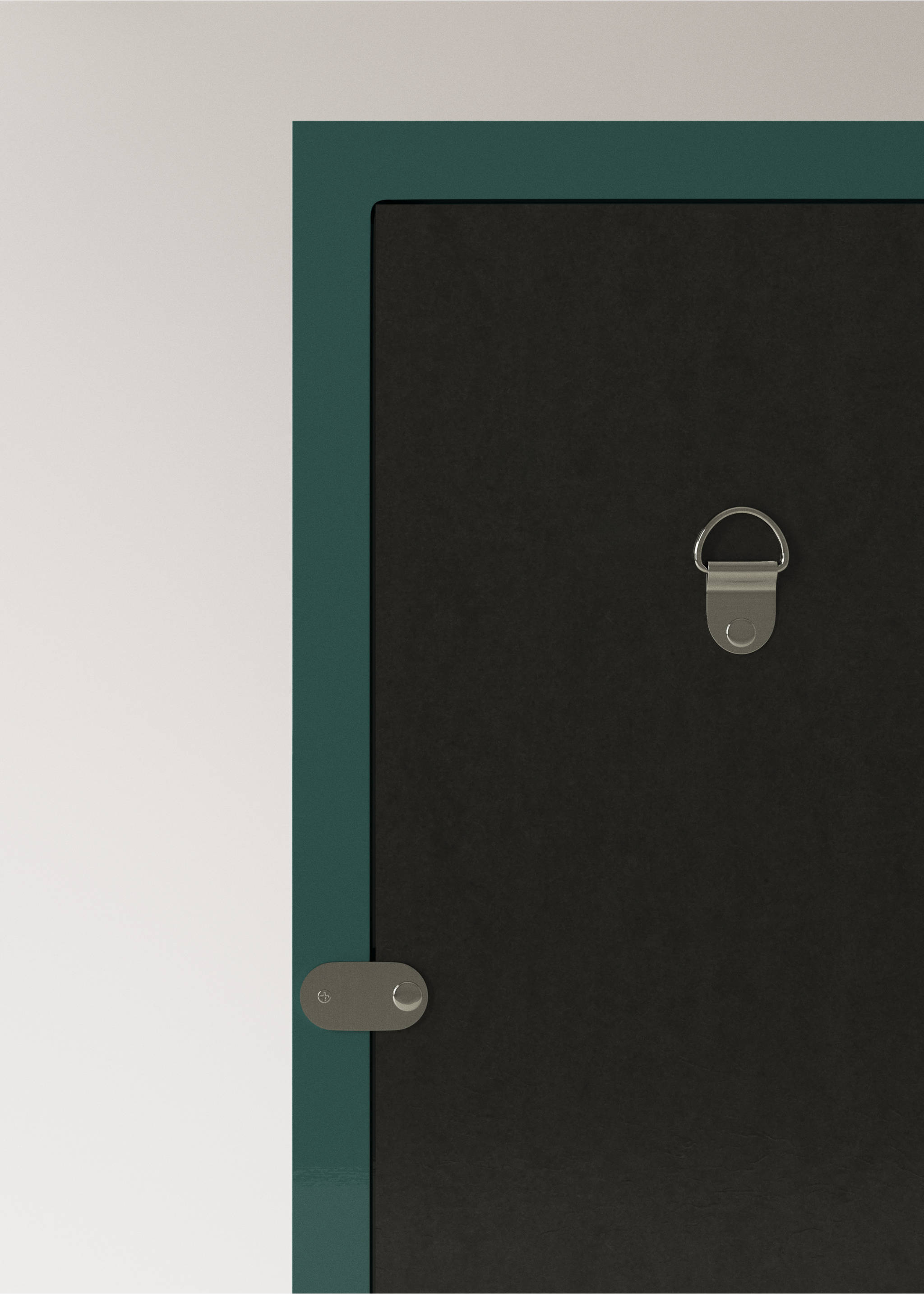 Medium-sized double mirror in lacquered colour - Details of the article 1, Petrol Blue. Ref: 37054082-00.