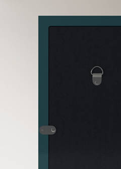 Medium bi-colour lacquered mirror — Petrol Blue 2