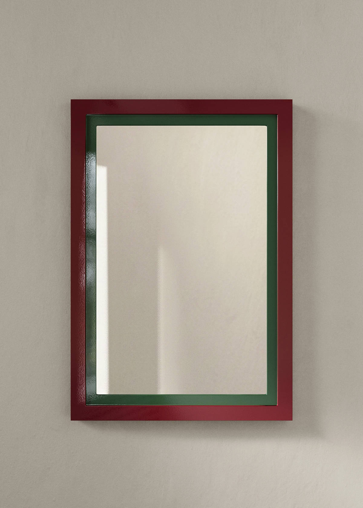 Medium bi-colour lacquered mirror — Granate