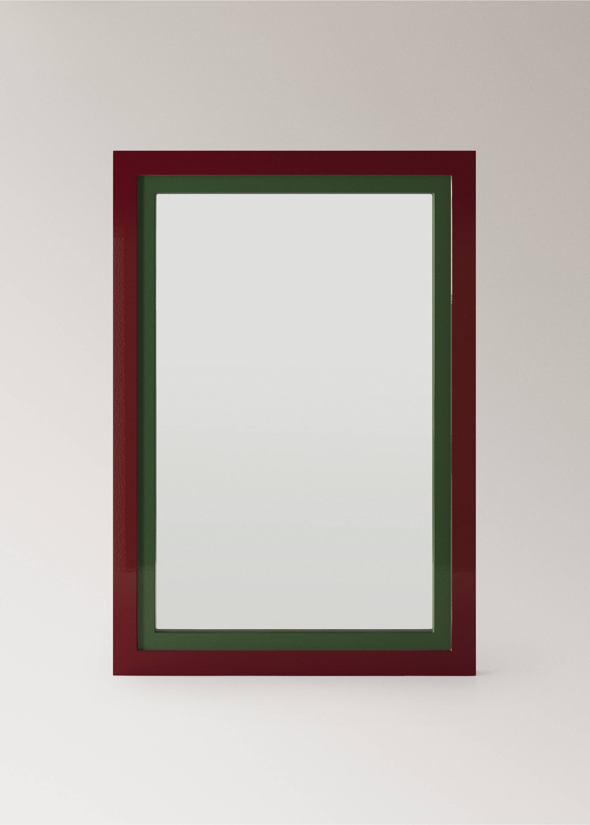 Large double-colour lacquered mirror - Article without model, Maroon. Ref: 37054083-00.