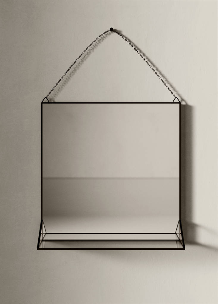 Small crystal mirror — Black