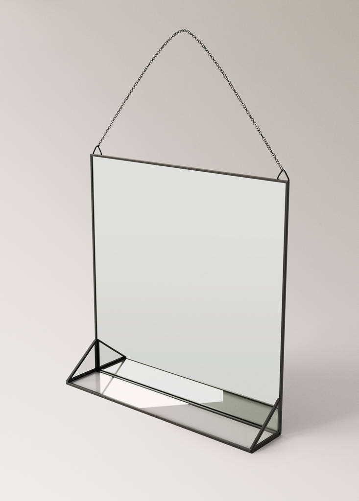 Small crystal mirror — Black