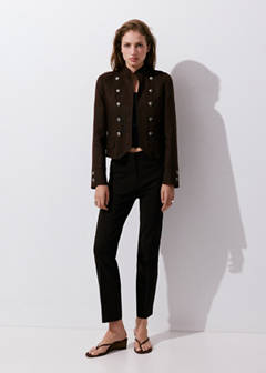 Straight-cut crop trousers — Chocolate 2