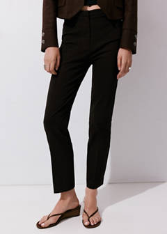 Straight-cut crop trousers — Chocolate 1