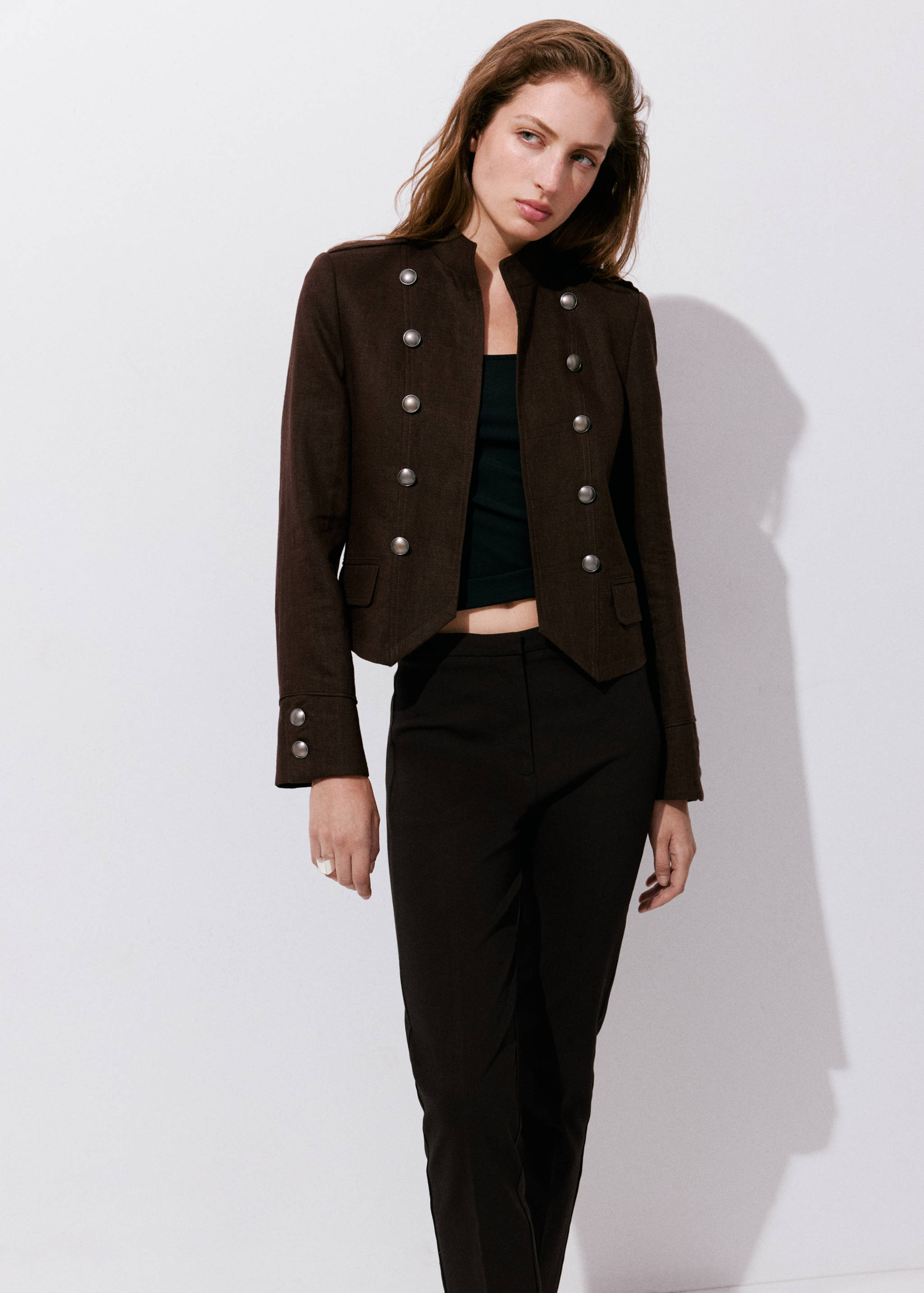 Straight-cut crop trousers - Details of the article 1