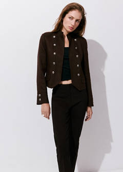 Straight-cut crop trousers — Chocolate 4
