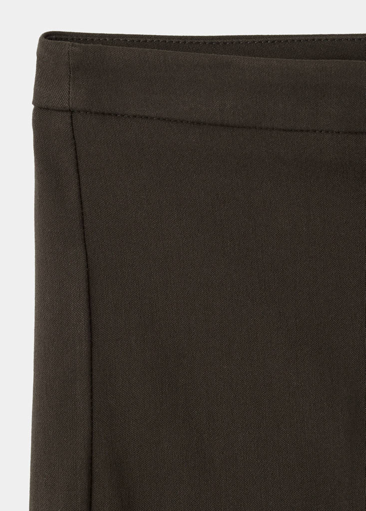 Straight-cut crop trousers — Chocolate