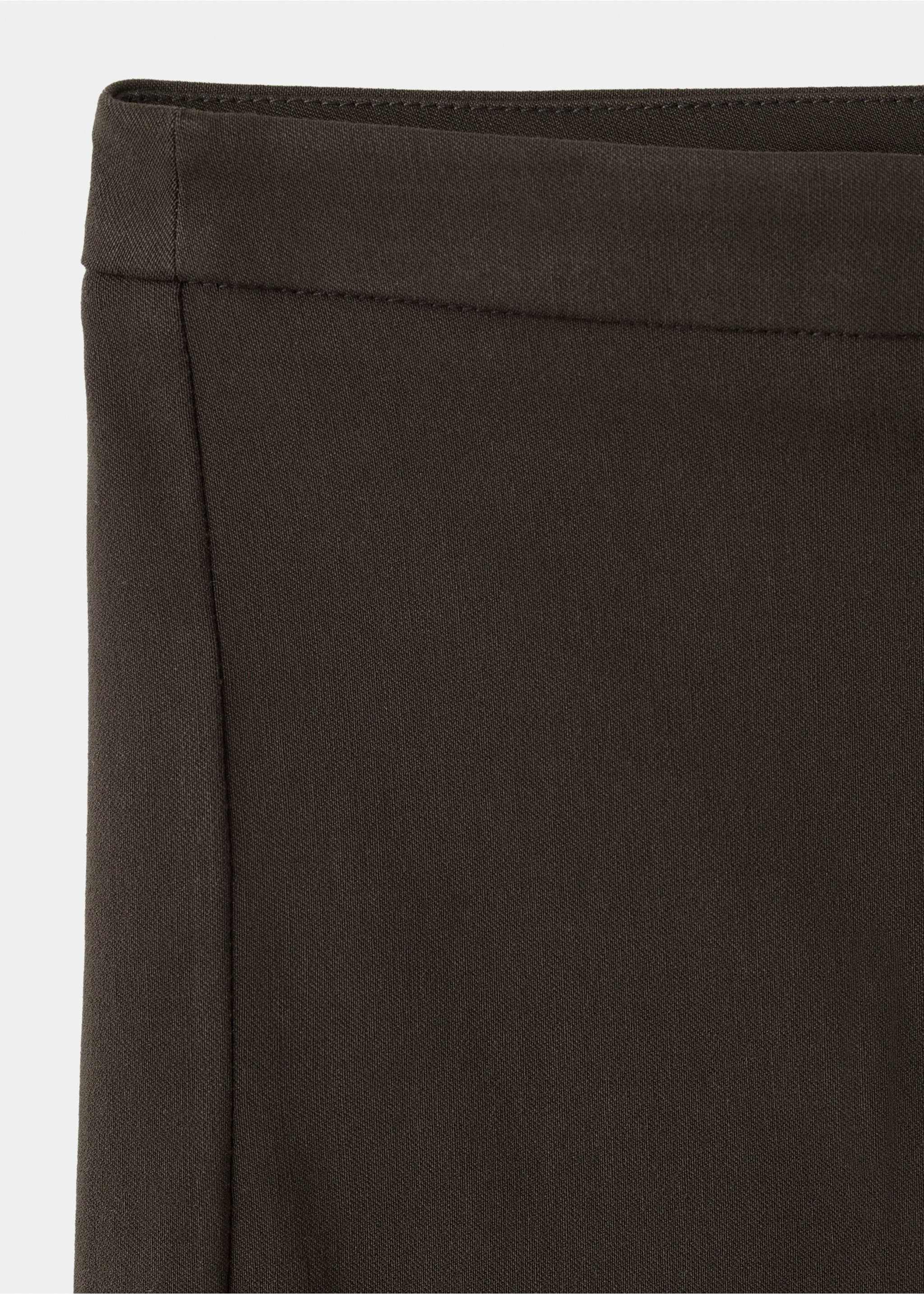 Straight-cut crop trousers - Details of the article 8, Chocolate. Ref: 37054086-00.