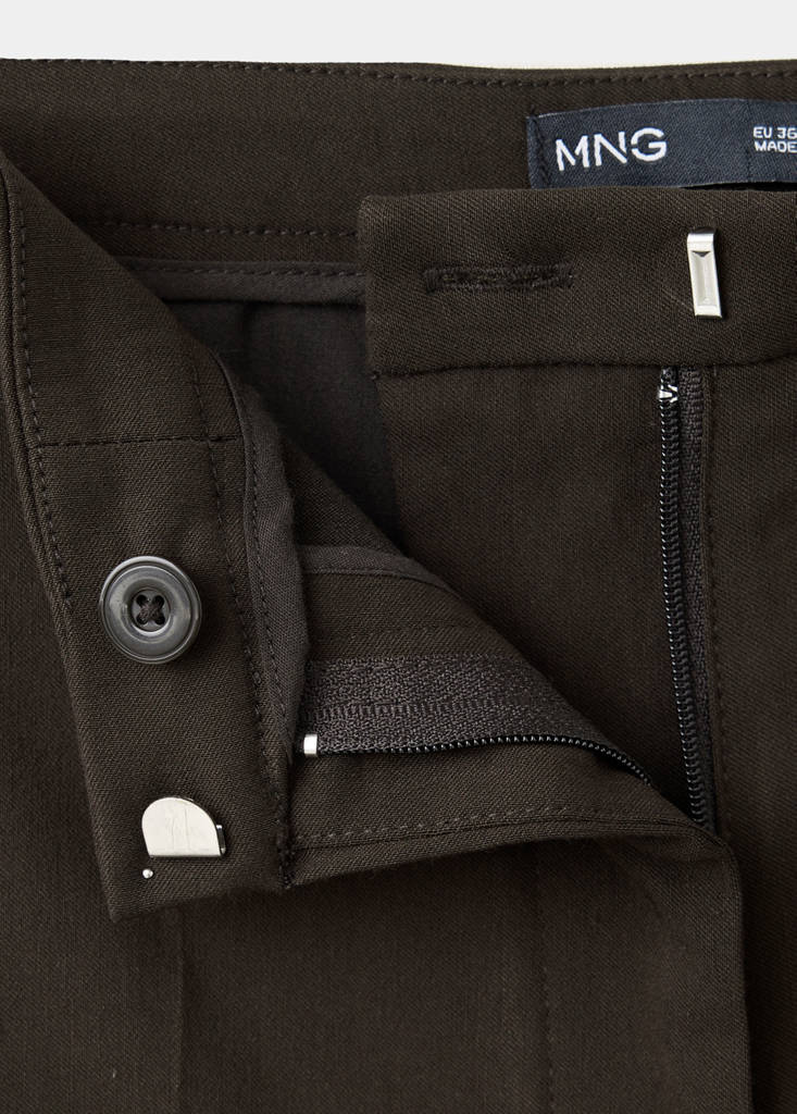 Straight-cut crop trousers — Chocolate