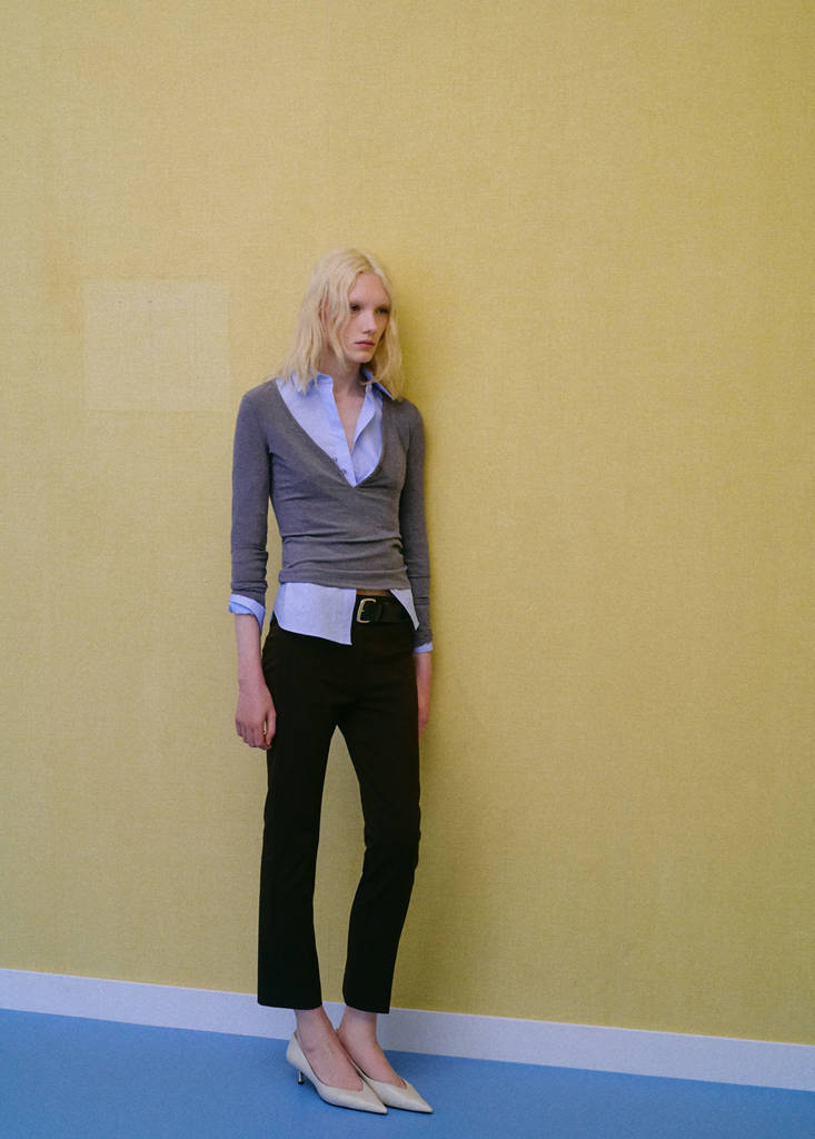 Straight-cut crop trousers — Chocolate