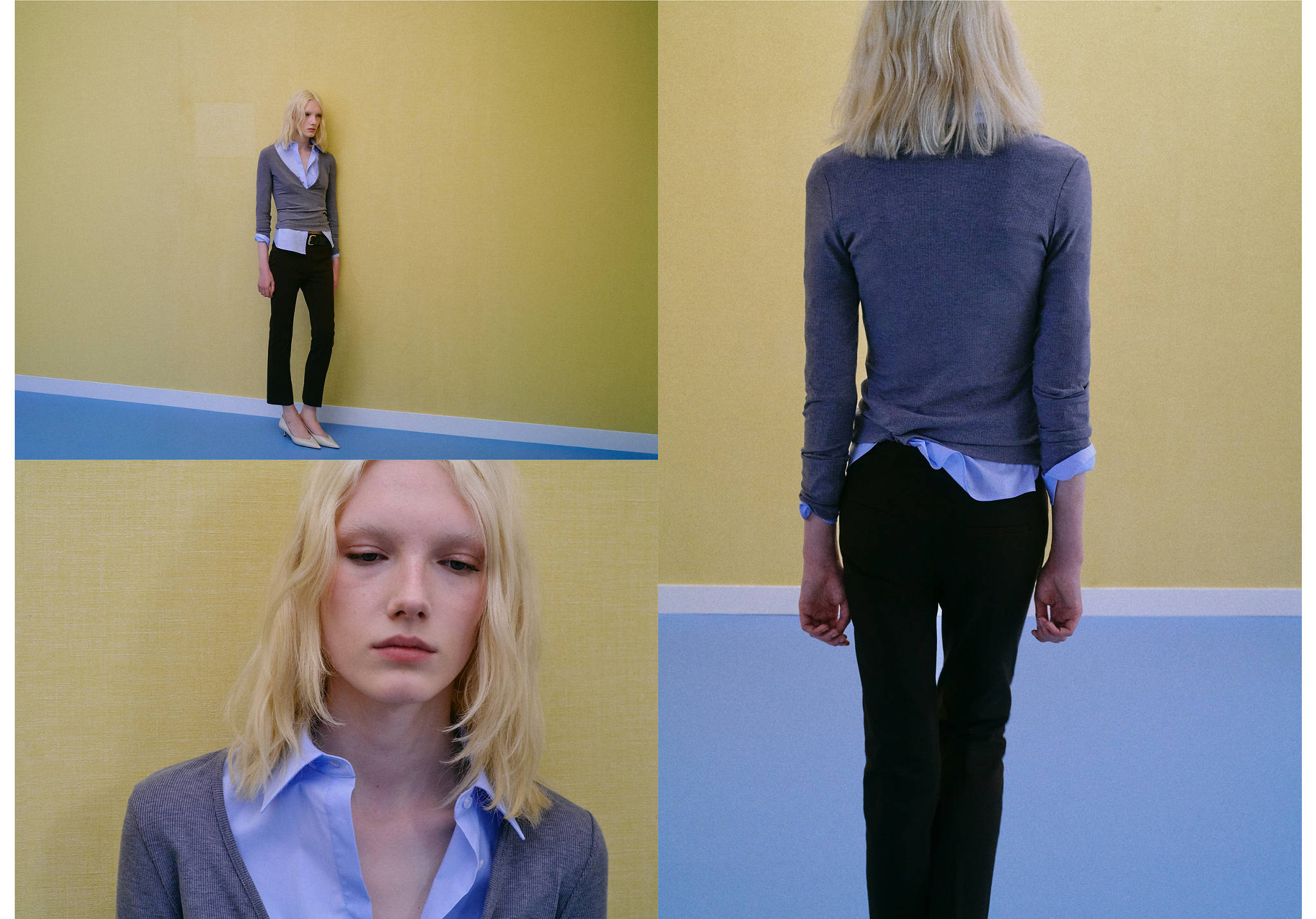 Straight-cut crop trousers - Panoramic plane