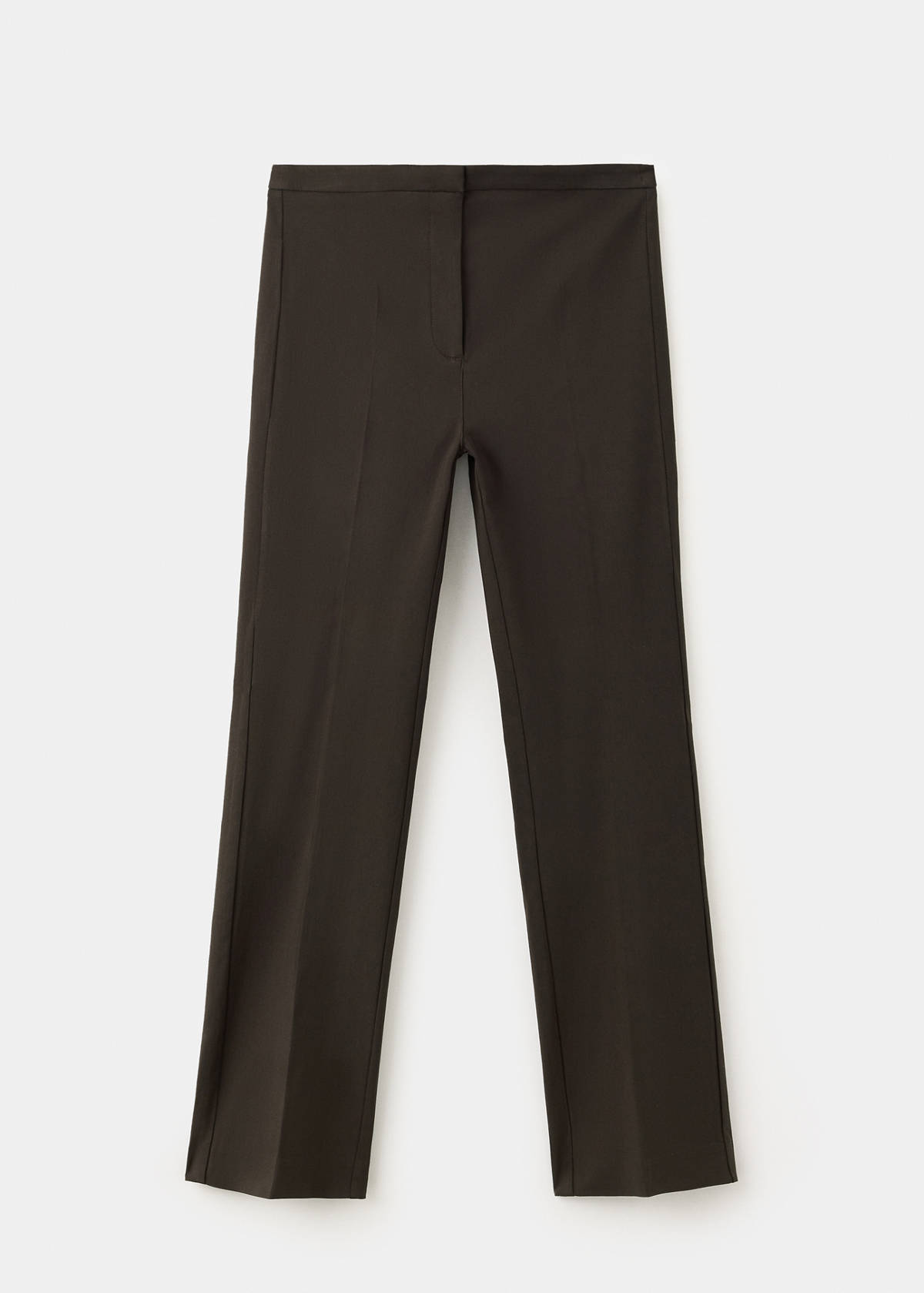 Straight-cut crop trousers — Chocolate