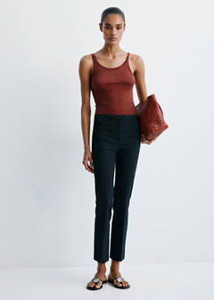 Straight-cut crop trousers — Navy 2