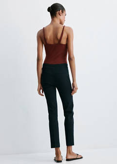 Straight-cut crop trousers — Navy 3