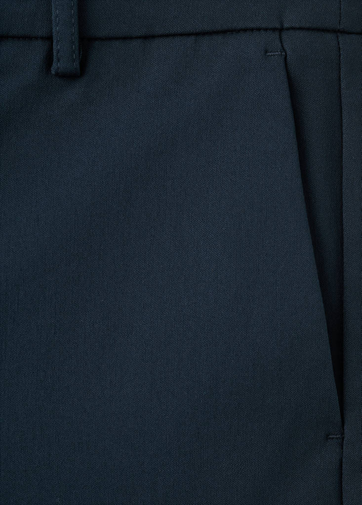 Straight-cut crop trousers — Navy