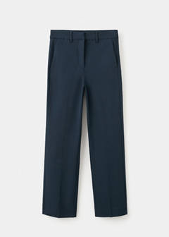 Straight-cut crop trousers — Navy 10