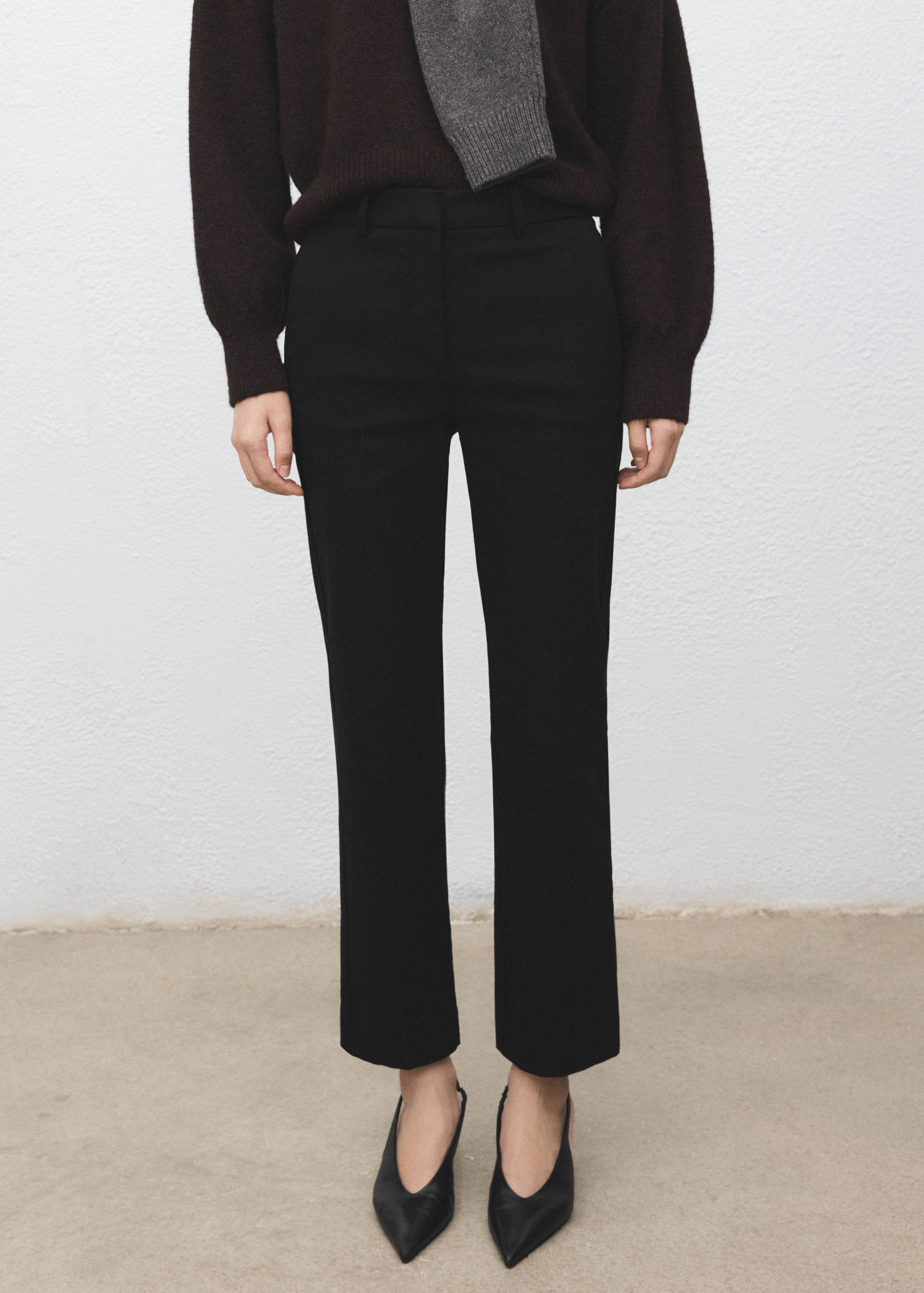 Straight-cut crop trousers - Medium plane