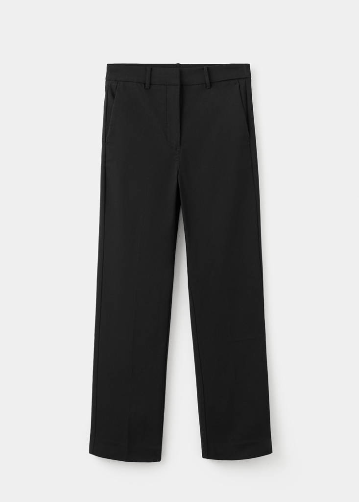 Straight-cut crop trousers — Black