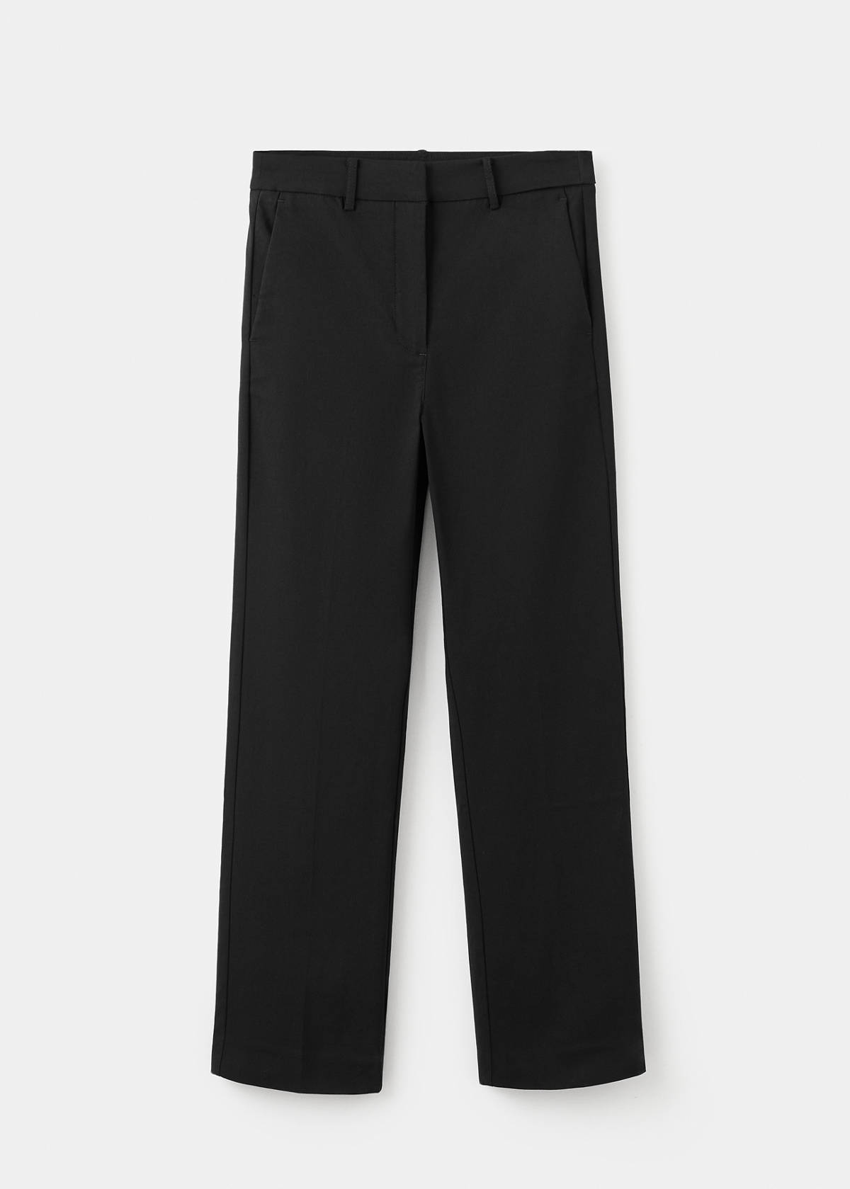 Straight-cut crop trousers — Black