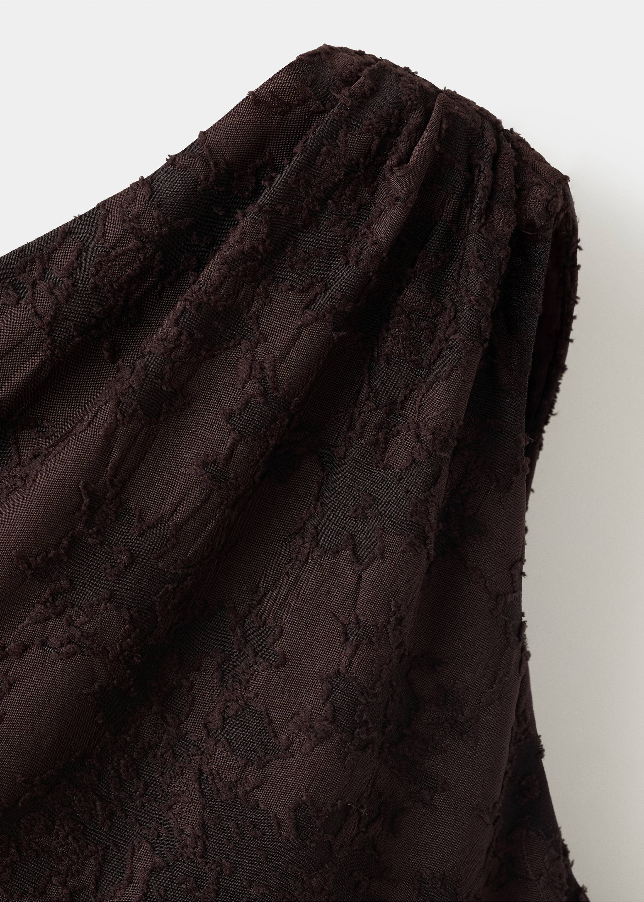 Robe asymétrique en dévoré - Détail de l'article 8, Marron. Ref: 37054087-00.