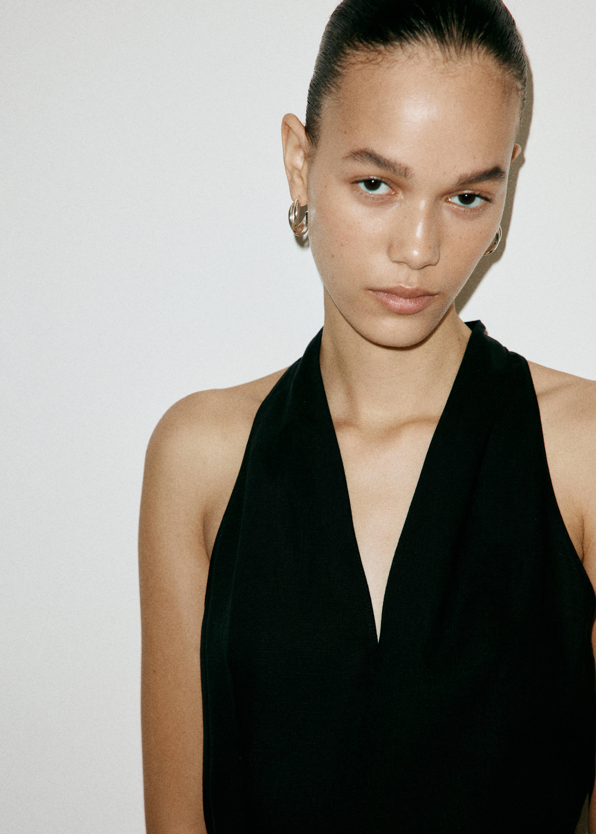 Bicolour A-line midi dress - Details of the article 1