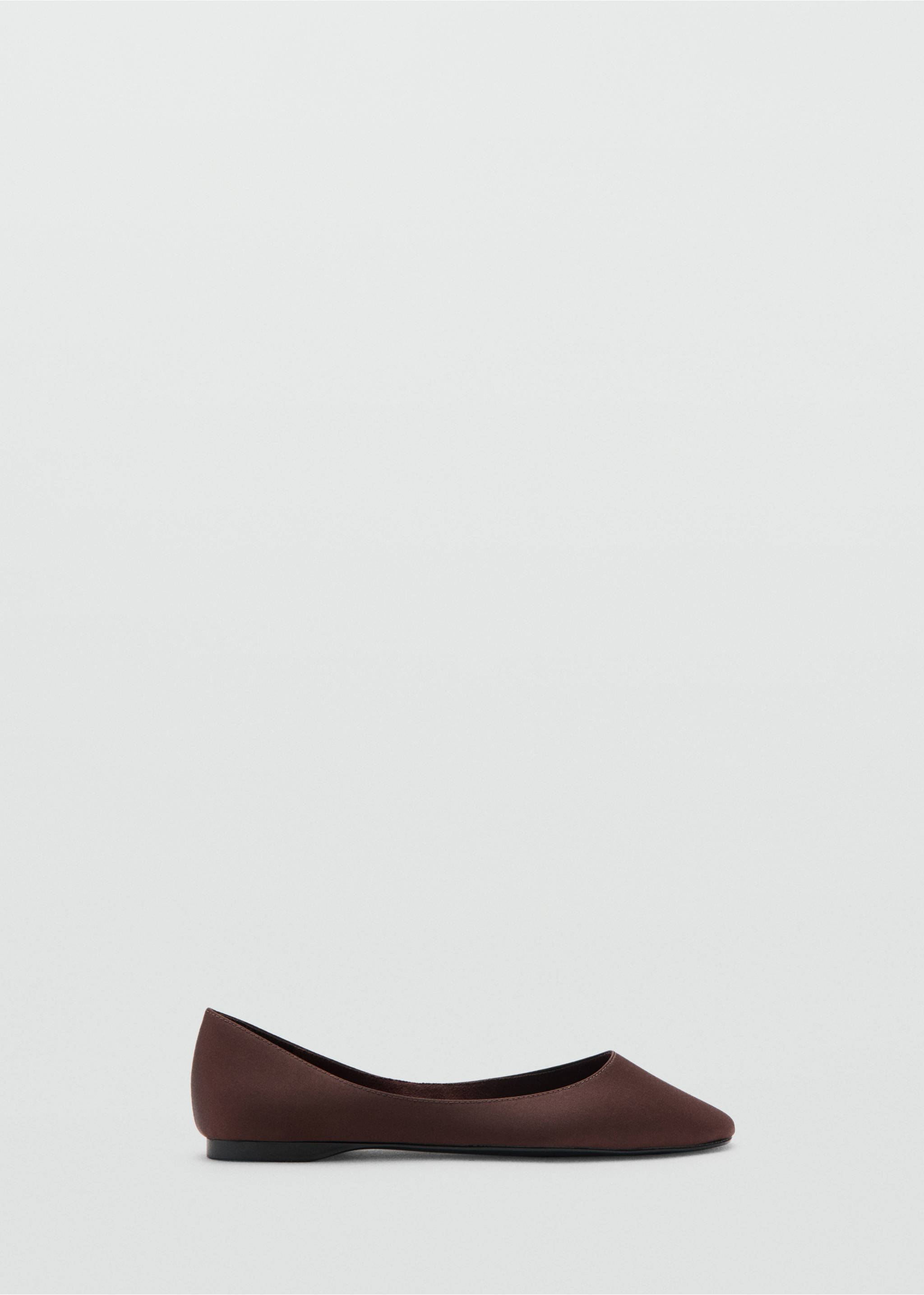 Satin ballerina flat - Article without model, Chocolate. Ref: 37054089-00.