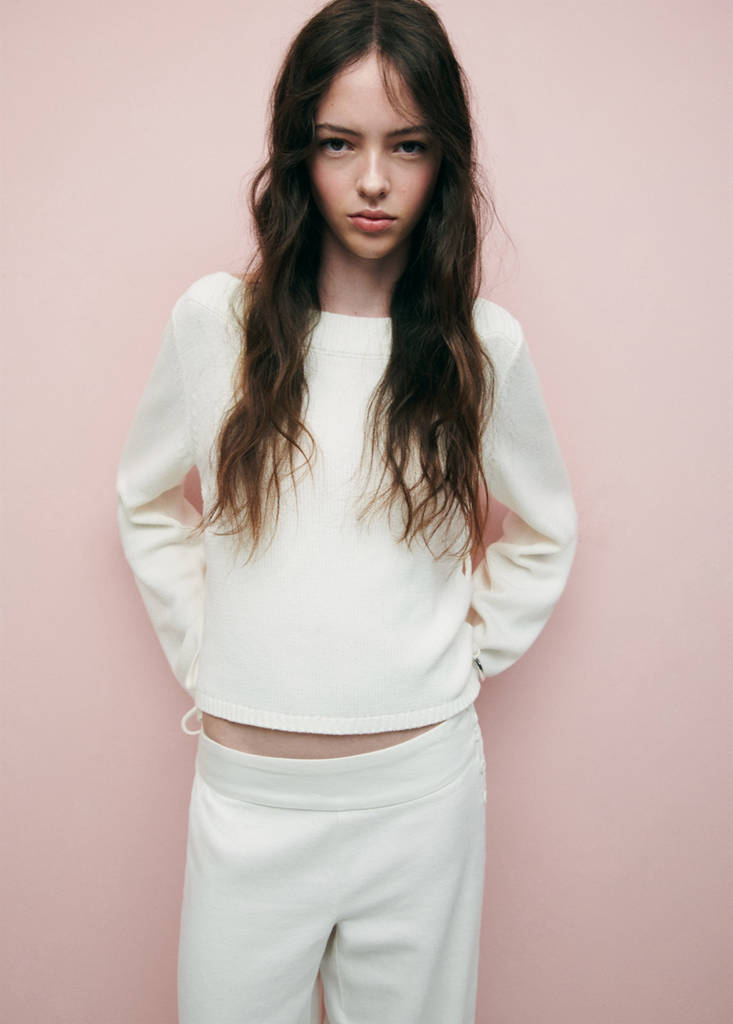 Knitted sweater with tie slits — Off White