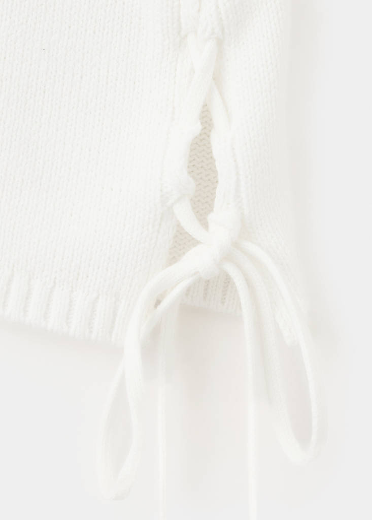 Knitted sweater with tie slits — Off White