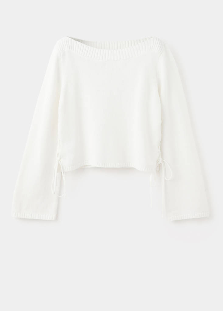 Knitted sweater with tie slits — Off White
